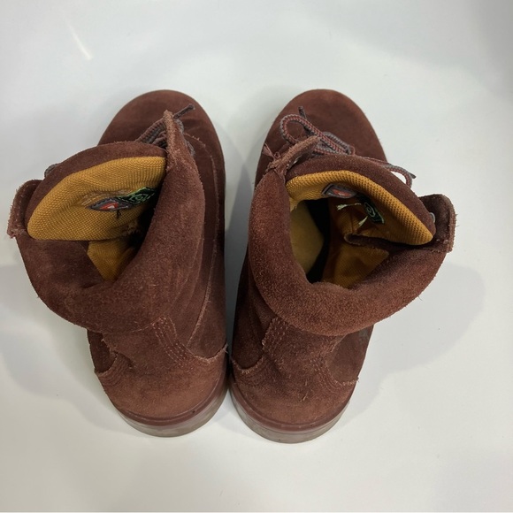 Timberland maroon red suede lace up boots girls size 7 youth casual punk - Picture 6 of 9